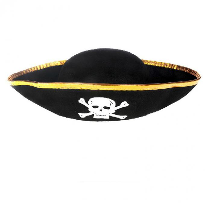 Modelo negro del sombrero del pirata de Halloween con el cráneo en venta